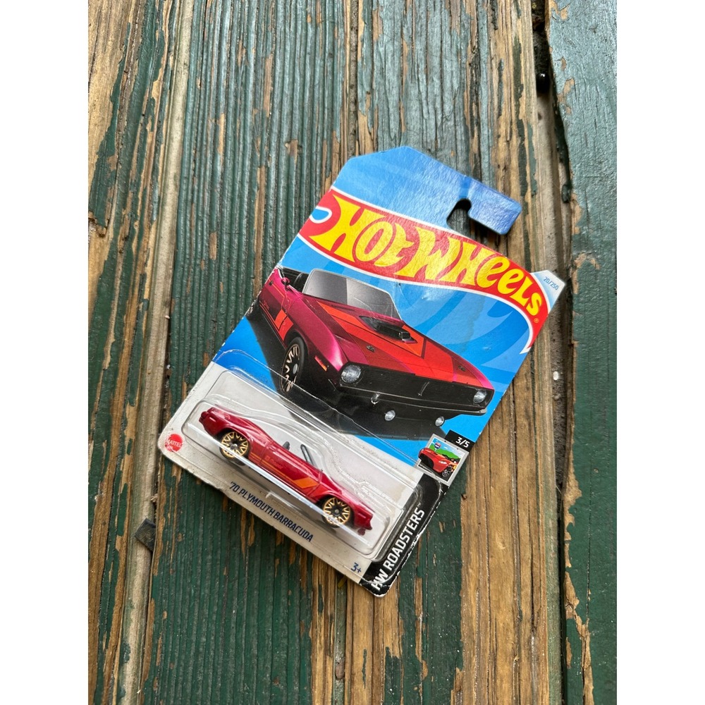 Hot Wheels 70 Plymouth Barracuda HW Roadsters 3/5 Red Diecast Car 20/250 HTB95